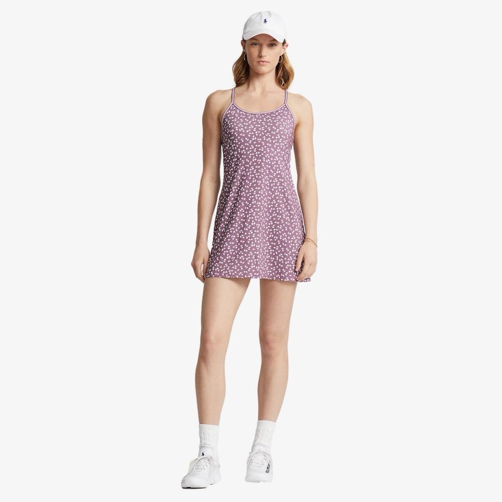 RLX Ralph Lauren Tennis Dress Pickleball Golf Mauve Purple Racerback Silver Logo